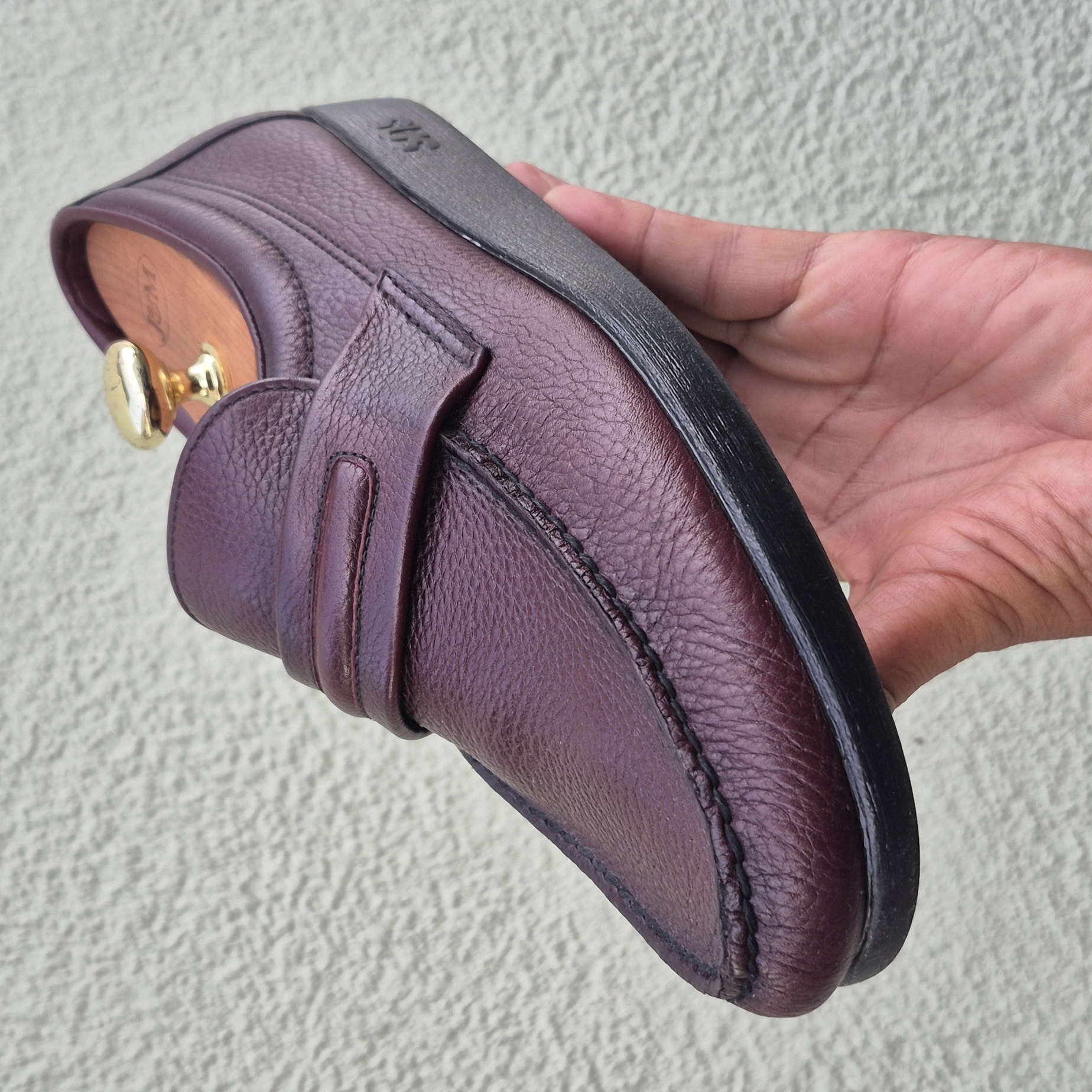 Sas Original Men's Burgundy Vintage Leather Handsewn Luxury Loafers